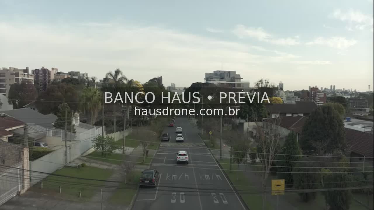 Avenida arborizada e circulação de veículos — Ahú em Curitiba, Paraná.