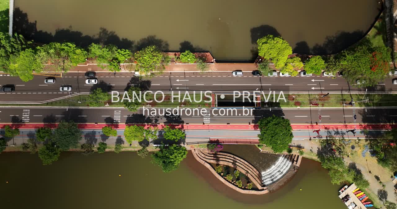 Ponte urbana com vias e margens do lago — Londrina e região, Paraná, Paraná.