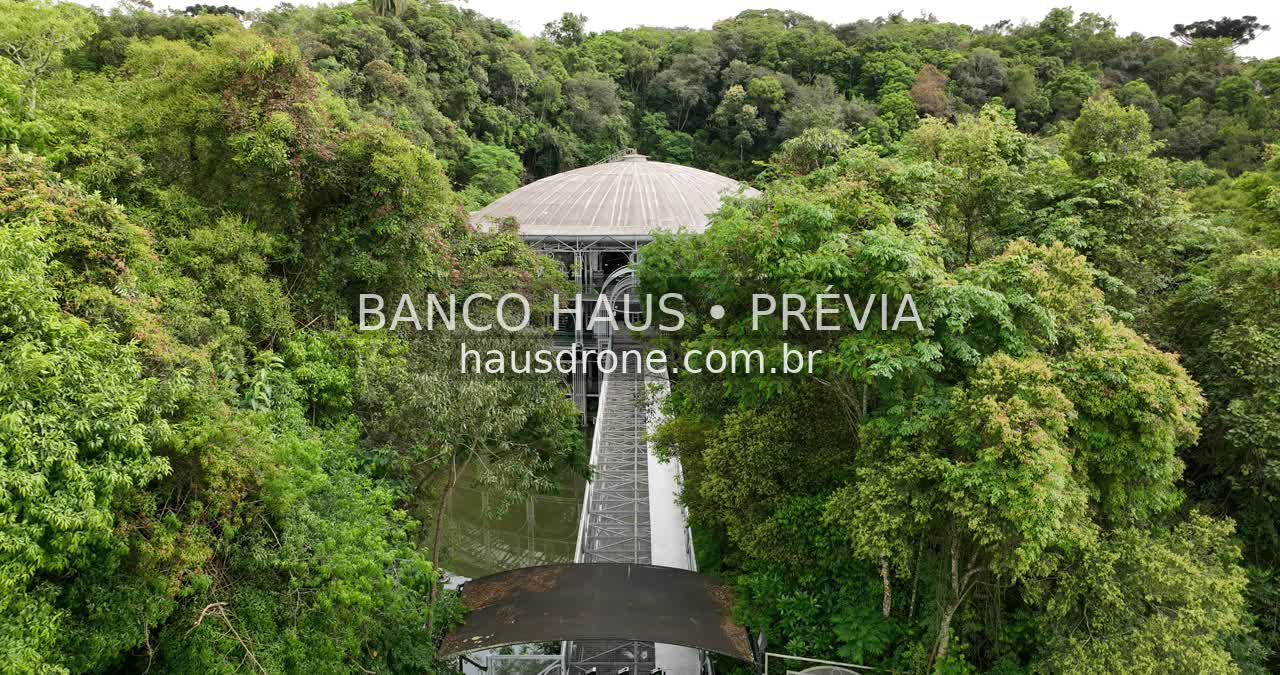 Teatro e vegetação no entorno — Ópera de Arame em Curitiba, Paraná.
