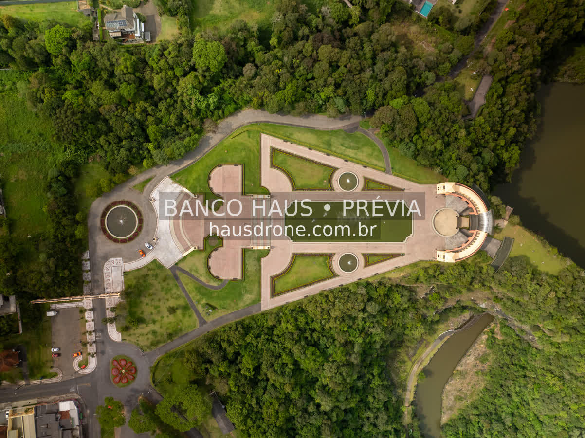 Desenho dos jardins visto de cima — Parque Tanguá em Curitiba, Paraná.