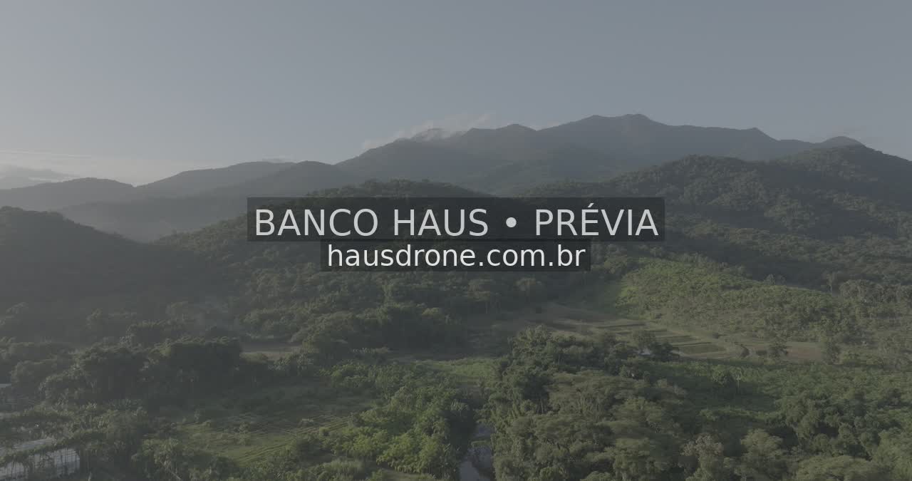 Paisagem serrana e vegetação no litoral do Paraná — Região de Paranaguá, Paraná.