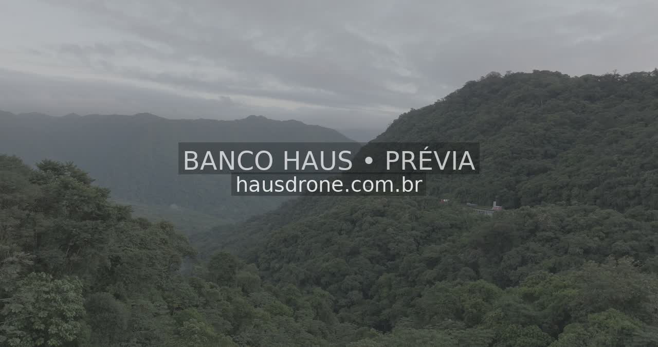 Paisagem serrana e vegetação no litoral do Paraná — Região de Paranaguá, Paraná.