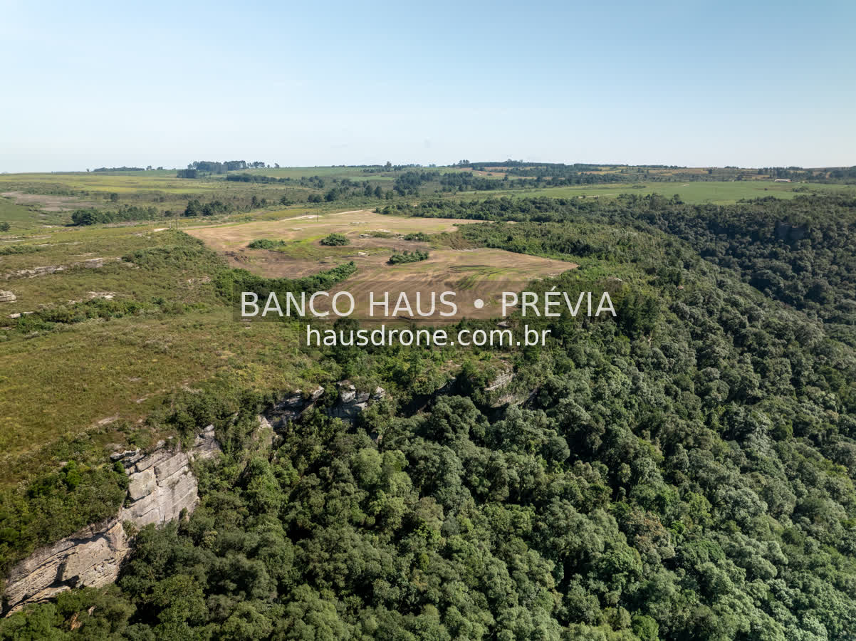 Escarpas, campos e mata em vista aérea — São Luiz do Purunã, Paraná, Paraná.