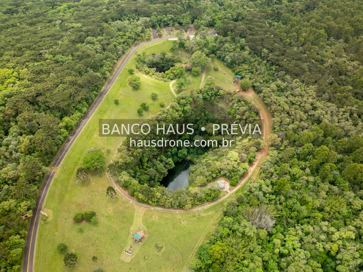 Furna e vegetação em vista aérea — Vila Velha em Ponta Grossa, Paraná.